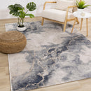  Kalora Interiors Luca Blue Cream Marble Print Rug, 5'3" x 7'7" IMAGE 2