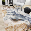  Kalora Interiors Marisa Blue Orange White Granite Swirl Rug, 5'3" x 7'10" IMAGE 2