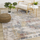  Kalora Interiors Marisa Distressed Abstract Red Yellow Blue Plush Rug, 7'10" x 10'2" IMAGE 2