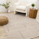  Kalora Interiors Leo Cream Beige Modern Geometric Arches Pattern Rug, 5'3" x 7'7" IMAGE 2