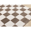  Kalora Interiors Leo Brown White Checkers Rug, 5'3" x 7'7" IMAGE 2