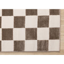  Kalora Interiors Leo Brown White Checkers Rug, 7'10" x 10'6" IMAGE 3