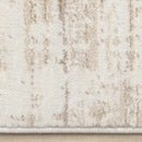 Kalora Interiors Serene Cream Brown Blue Distressed Curvy Shapes Design Rug, 5'3" x 7'10" IMAGE 10