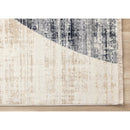  Kalora Interiors Serene Cream Brown Blue Distressed Curvy Shapes Design Rug, 5'3" x 7'10" IMAGE 5