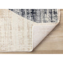  Kalora Interiors Serene Cream Brown Blue Distressed Curvy Shapes Design Rug, 7'10" x 10'2" IMAGE 6