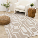  Kalora Interiors Leo Beige Cream Mid-Century Modern Design Rug, 5'3" x 7'7" IMAGE 2