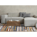  Kalora Interiors Muse Orange Red Blue Yellow Beige Layered Brick Design Rug, 7'10" x 10'2" IMAGE 3