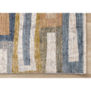  Kalora Interiors Muse Orange Red Blue Yellow Beige Layered Brick Design Rug, 7'10" x 10'2" IMAGE 5