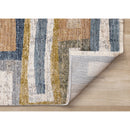  Kalora Interiors Muse Orange Red Blue Yellow Beige Layered Brick Design Rug, 7'10" x 10'2" IMAGE 6