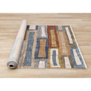  Kalora Interiors Muse Orange Red Blue Yellow Beige Layered Brick Design Rug, 7'10" x 10'2" IMAGE 7