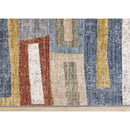  Kalora Interiors Muse Orange Red Blue Yellow Beige Layered Brick Design Rug, 7'10" x 10'2" IMAGE 8