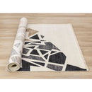  Kalora Interiors Samira Cream Blue Red Shattered Glass Design Rug, 5'3" x 7'10" IMAGE 7