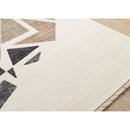  Kalora Interiors Samira Cream Blue Red Shattered Glass Design Rug, 7'10" x 10'2" IMAGE 4
