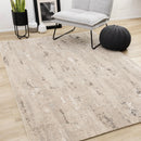  Kalora Interiors Zola Beige Cream Black Distressed Rug, 7'10" x 10'6" IMAGE 2