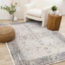  Kalora Interiors Zola Cream Blue Black Elegant Classic Rug, 7'10" x 10'6" IMAGE 2