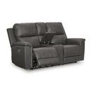  Signature Design by Ashley Bleckley Power Reclining Leather Match Loveseat with Console PCU1200018C IMAGE 2