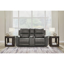  Signature Design by Ashley Bleckley Power Reclining Leather Match Loveseat with Console PCU1200018C IMAGE 6