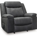  Signature Design by Ashley Status Check Rocker Leather Look Recliner PC6530725C IMAGE 1