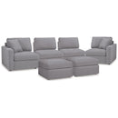  Signature Design by Ashley® Modmax 92104U1 4 pc Sectional and 2 Ottomans - Granite IMAGE 1